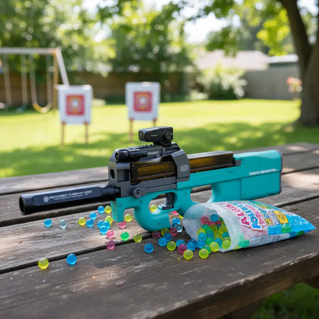 Pistola De Balas De Gel Candy Toys P90 Con 50,000 Balas