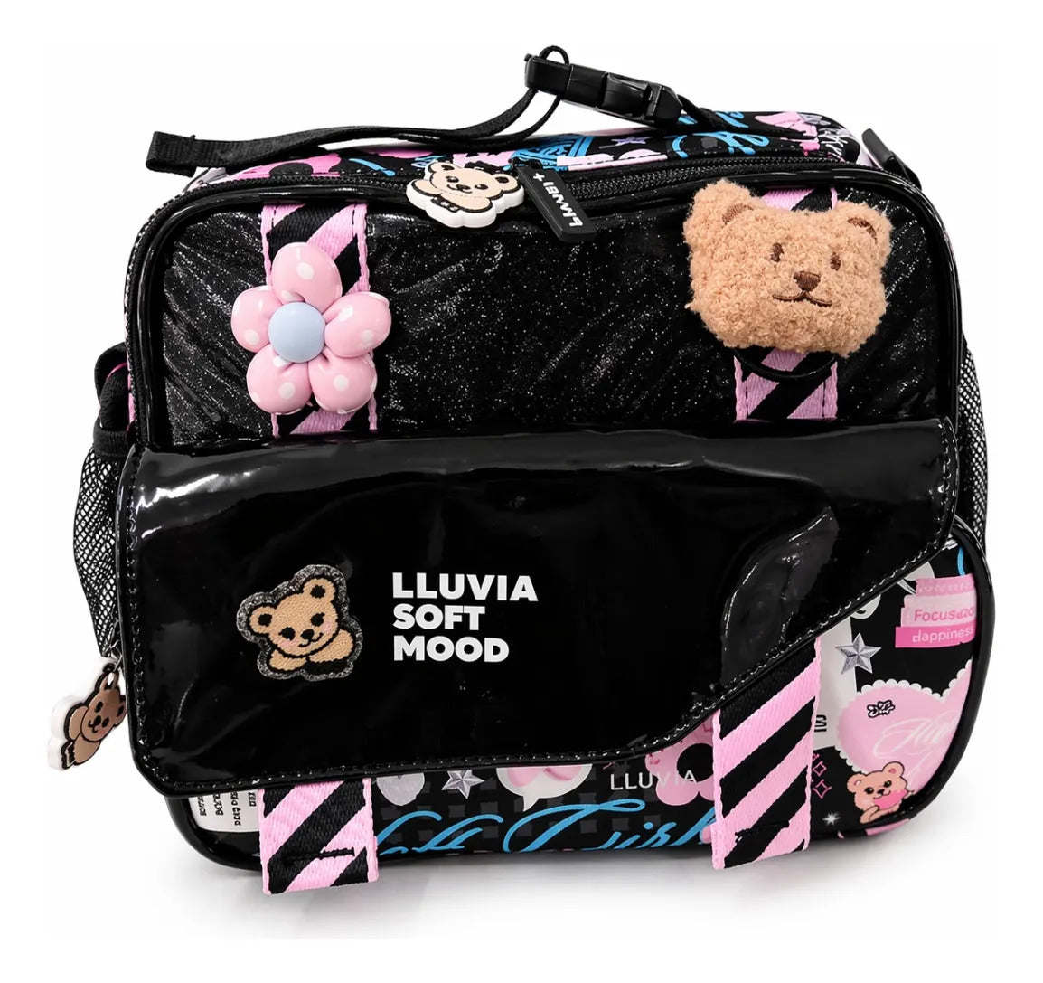 Set De 3 Piezas Mochila Lluvia Soft Mood Con Llaveros