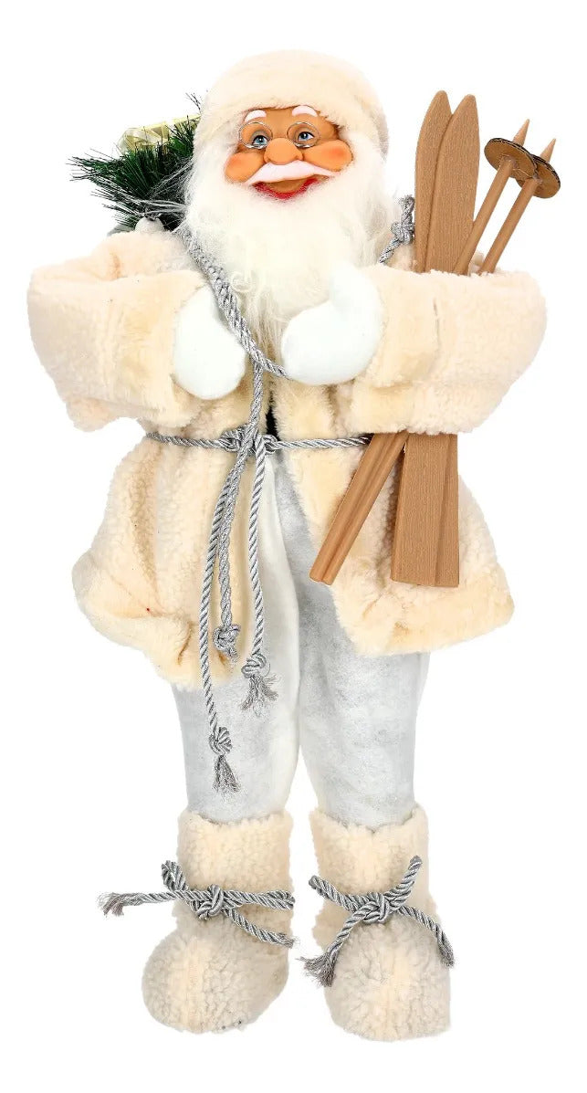 Santa Claus Lluvia Invernal Crema Estilo Nórdico 60 cm