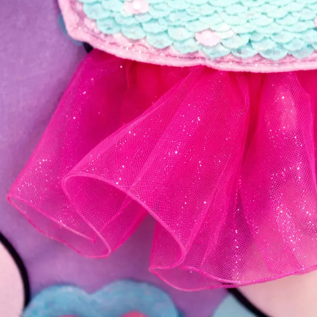 Mochila Primaria Marca Lluvia Cerdita Bailarina Spiner Violeta Estampado
