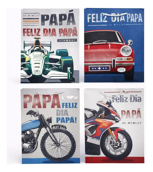 Bolsas De Regalo Una Docena Día Del Padre Autos Y Motos