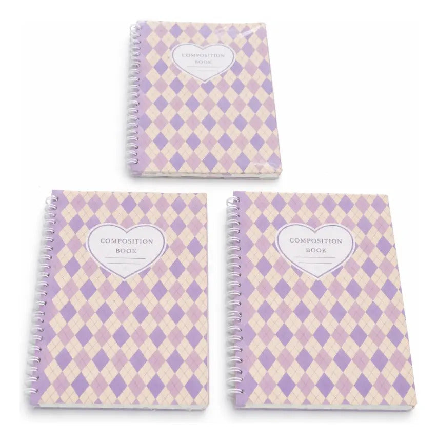Libretas 3 Piezas Diseño Rombo Vintage Cuadriculadas Surimax