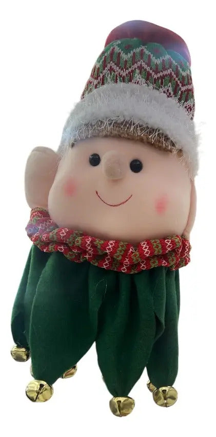 Decoracion Cabeza De Duende Navideño Lluvia 62x10x15 Cm