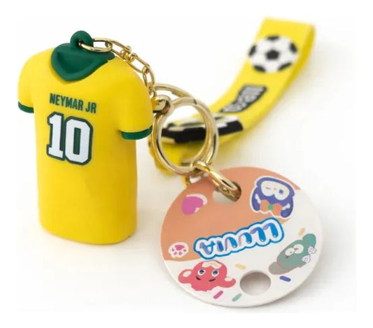 Llavero Neymar Jr Fútbol Jersey Amarillo Marca Lluvia