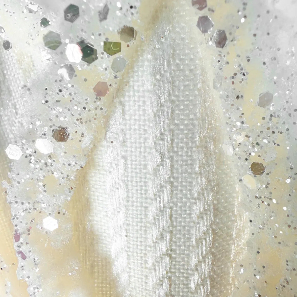 Nochebuena Navideña Lluvia Blanca Elegante 40cm