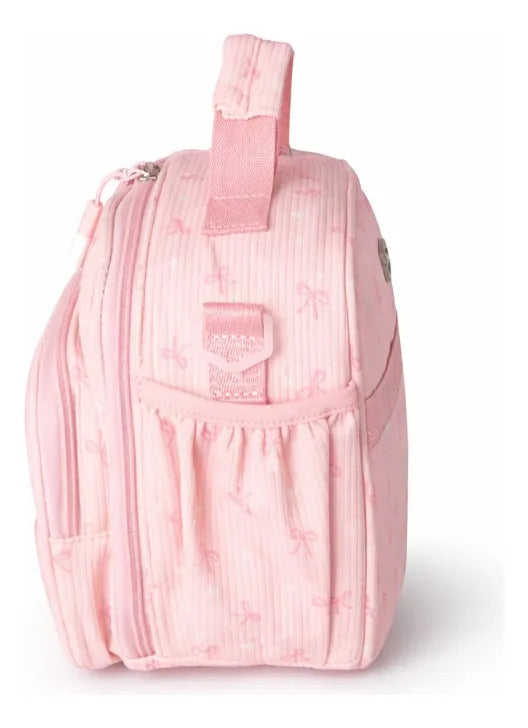 Lonchera Lluvia Rosa Diseño Moñitos Dulce Y Práctica