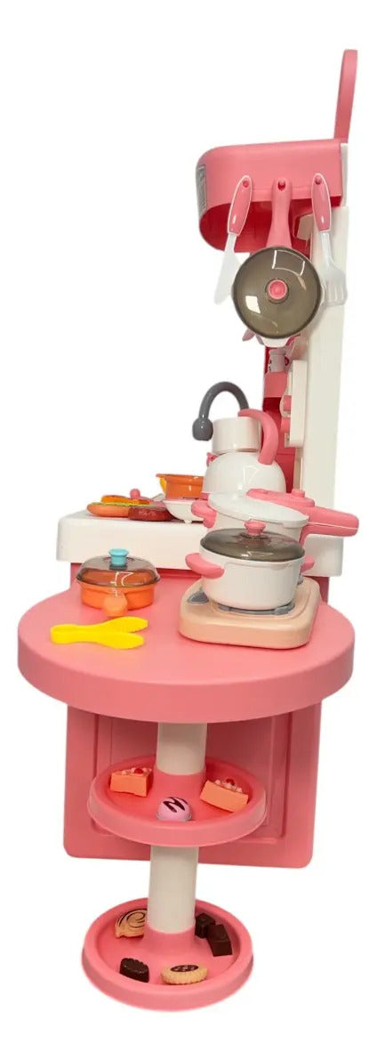 Cocina Infantil Marca Candy Toys Rosa Pastel 46 Piezas