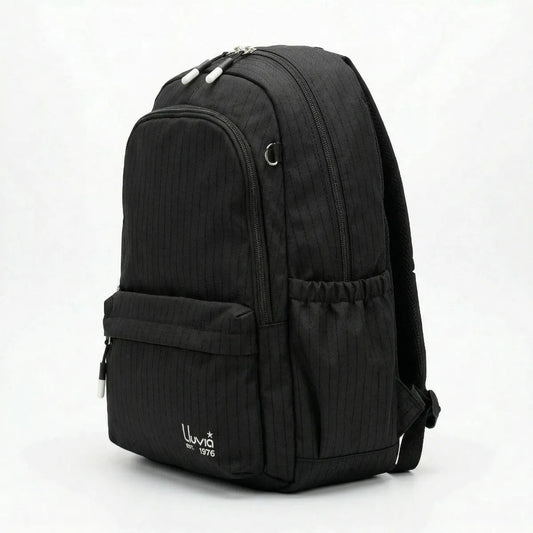 Mochila Lluvia Negra Con Diseño Urbano Y Acabado En Plata
