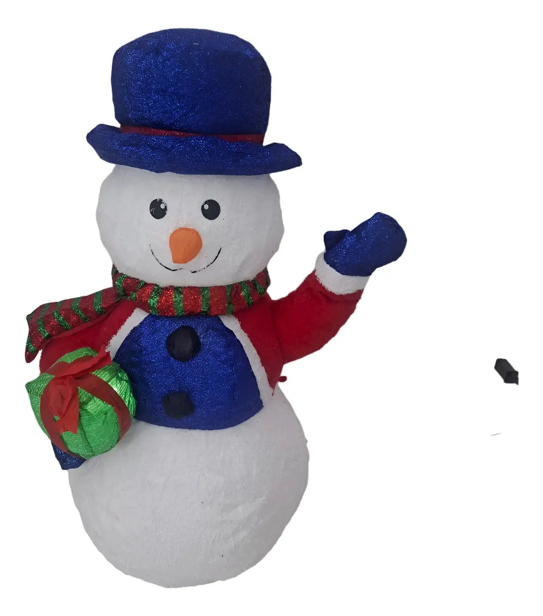 Inflable Navideño Muñeco De Nieve Con Regalo Marca Lluvia