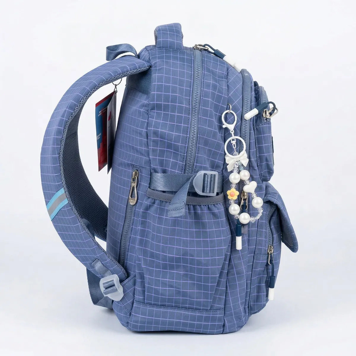 Set 3 Piezas Lluvia Azul Cuadros Mochila Lonchera Lapicera