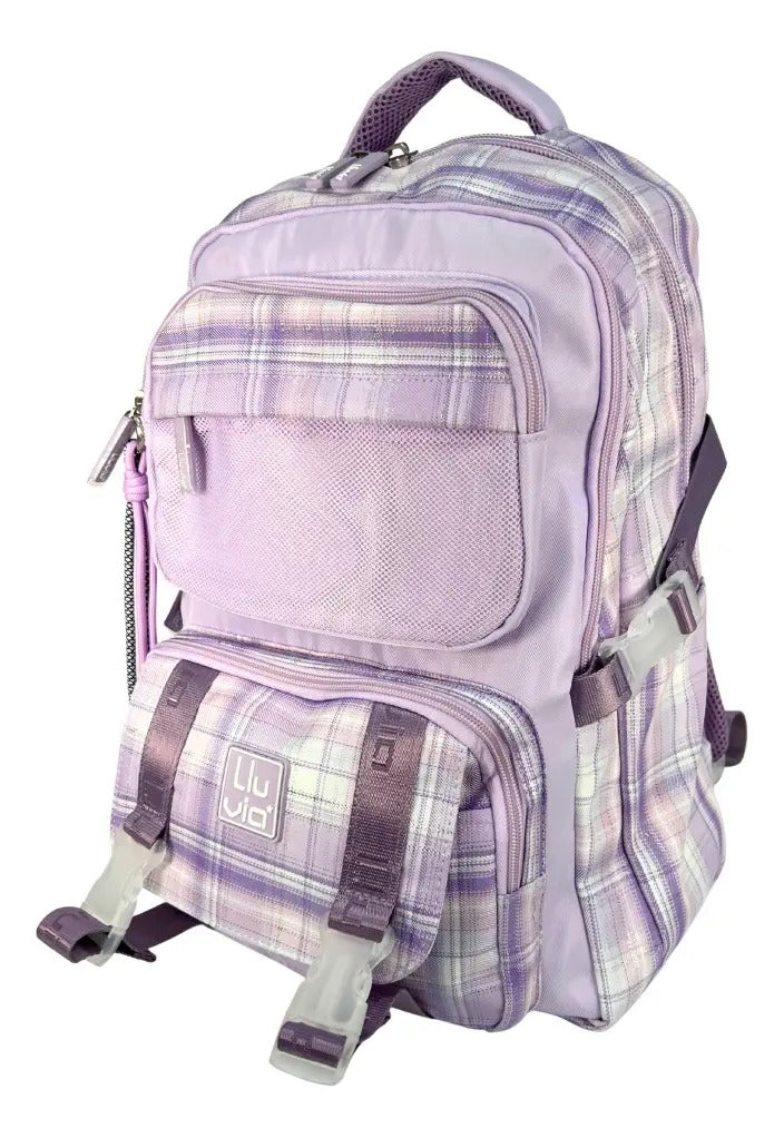 Mochila Juvenil Marca Lluvia Estilo Escoces Lila