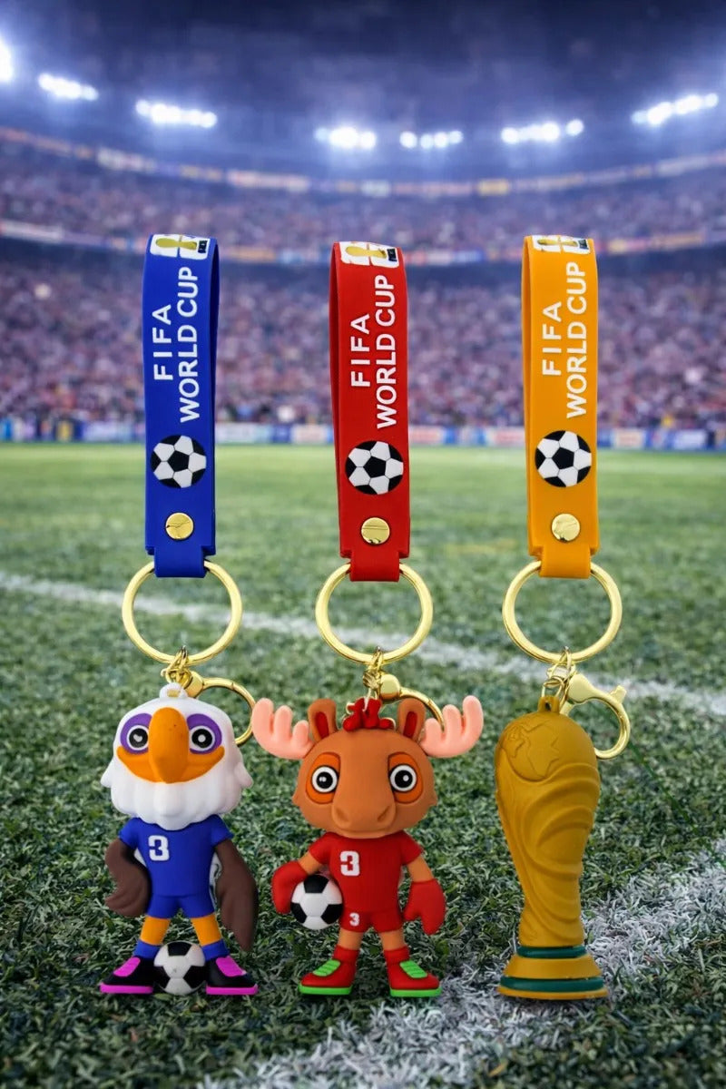 Set De 3 Llaveros Temáticos Fútbol Águila Venado Y Copa