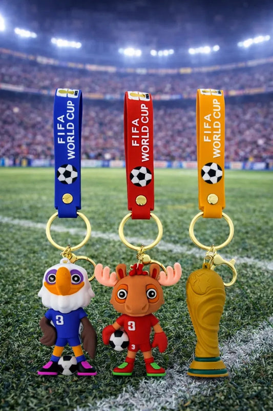 Set De 3 Llaveros Temáticos Fútbol Águila Venado Y Copa