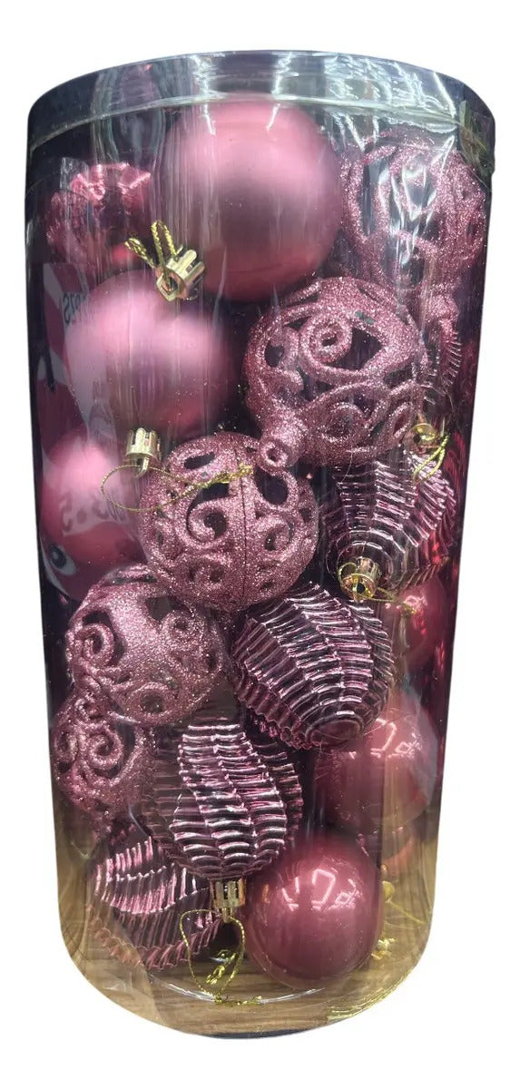 Esferas 30 Piezas Rosa Viejo 6 Cm Elegantes Marca Lluvia