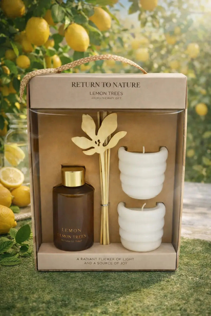 Set Aromático Return To Nature Velas Perfumadas Y Difusor