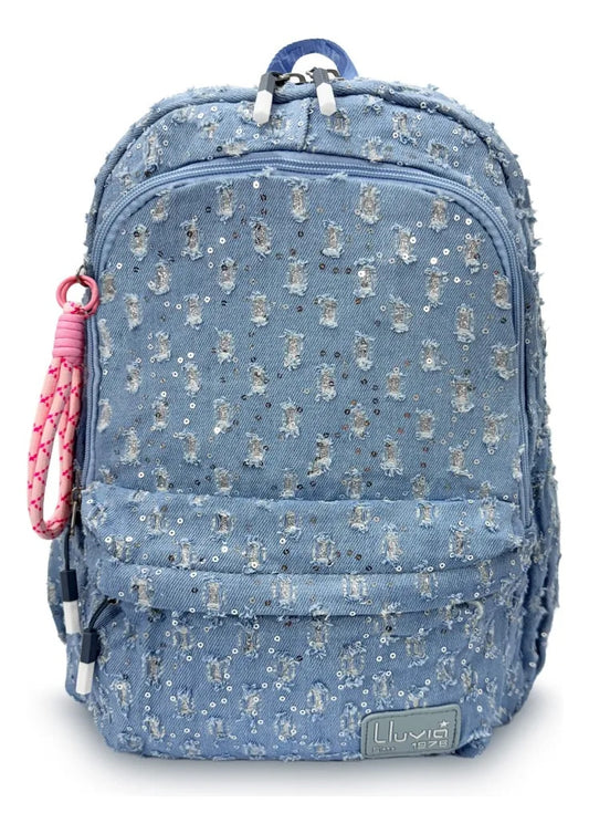Set Escolar Lluvia Azul de 3 Pzas con Lentejuelas