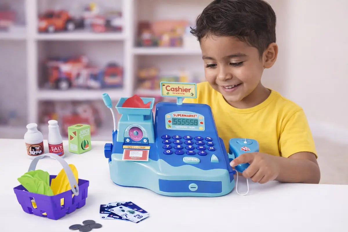 Caja Registradora Infantil Candy Toys Con 9 Accesorios