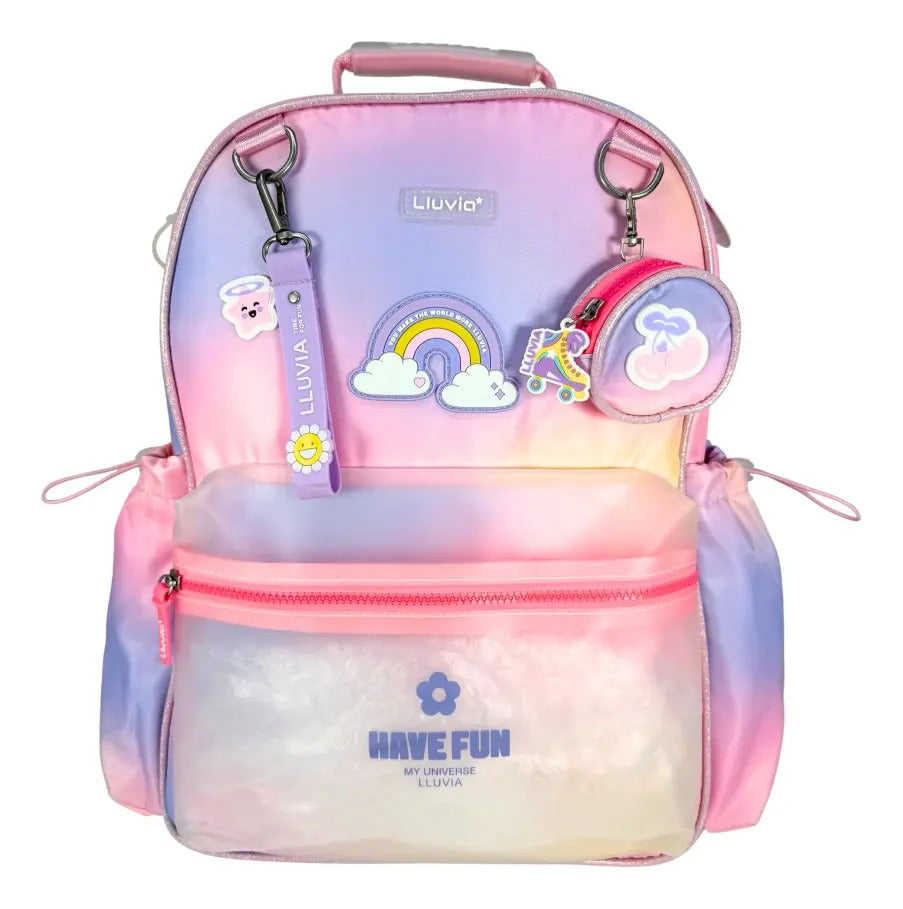 Mochila Juvenil Marca Lluvia Retro Difuminados