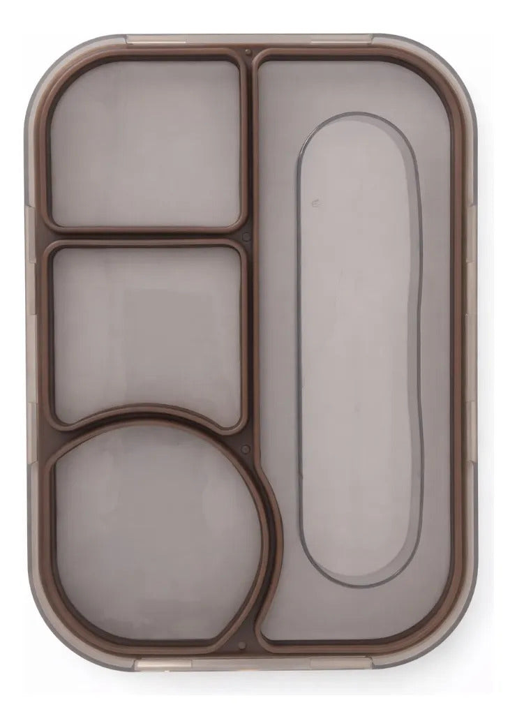 Tupper Porta Alimentos 4 Divisiones Con Cubiertos Hermético