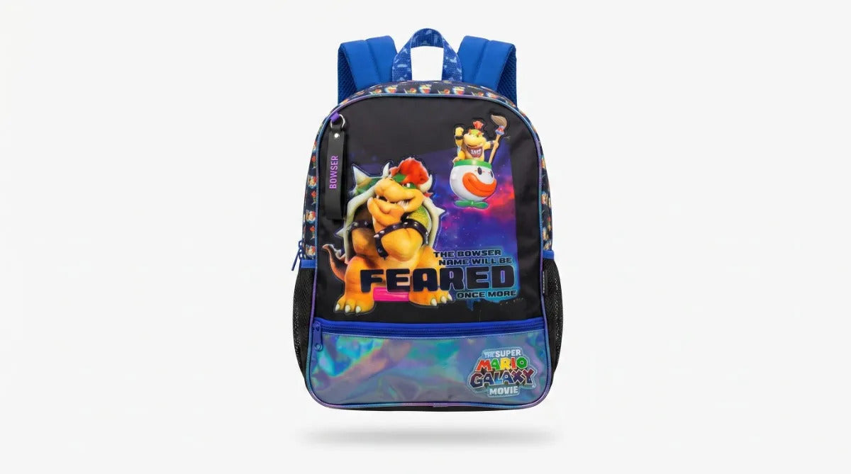 Mochila Primaria Ruz Bowser Super Mario Bros Color Azul