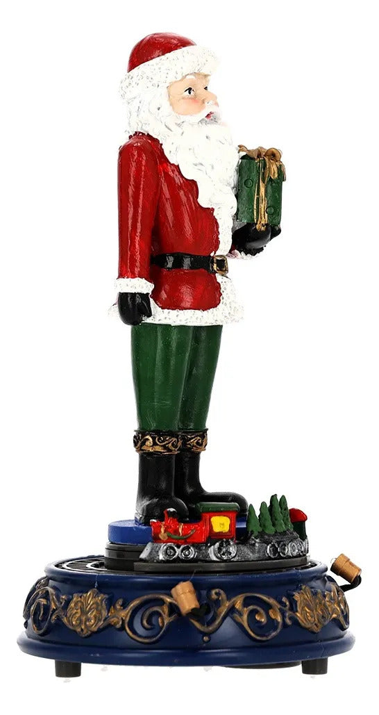 Tren Navideño Lluvia Santa Claus de Resina 30 cm