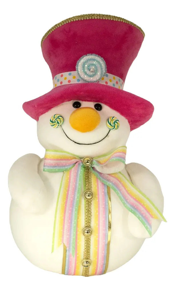 Decoracion Navideña Muñeco De Nieve Candy Land 50x30x30 Cm