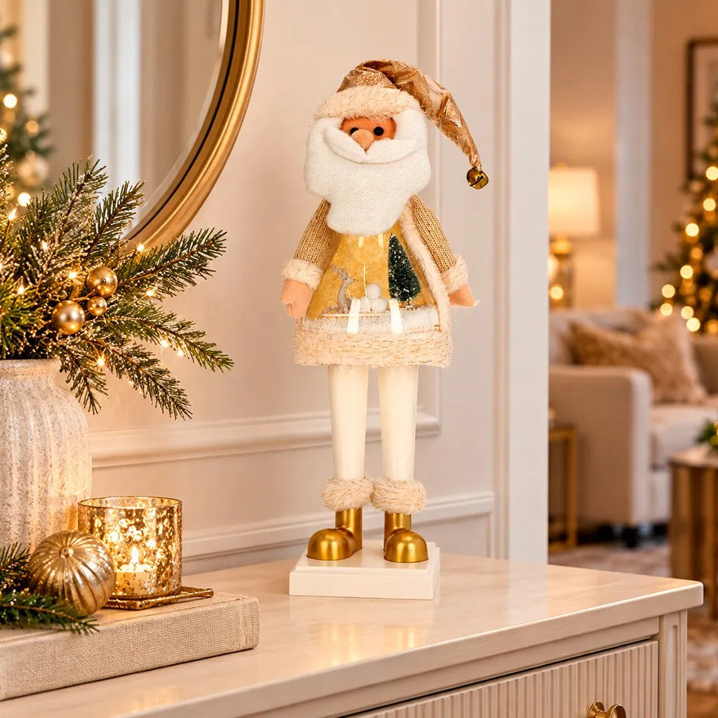 Santa Claus Lluvia Champagne con Nieve Mágica 56 cm