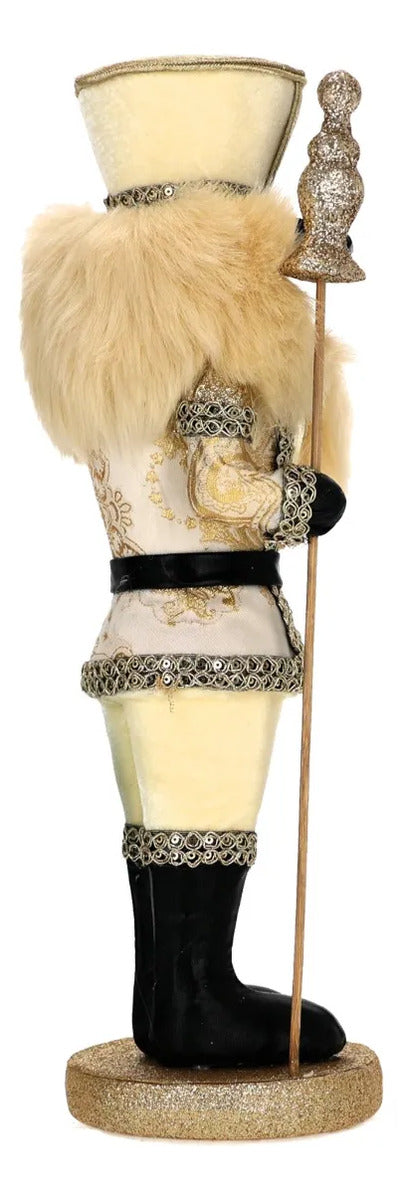 Cascanueces Navideño lluvia Champagne Dorado De Resina 40 Cm