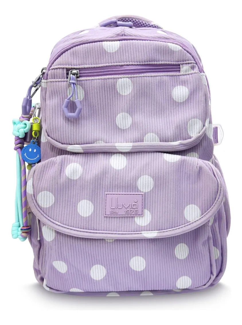 Set Escolar Lluvia Lila con Diseño de Lunares