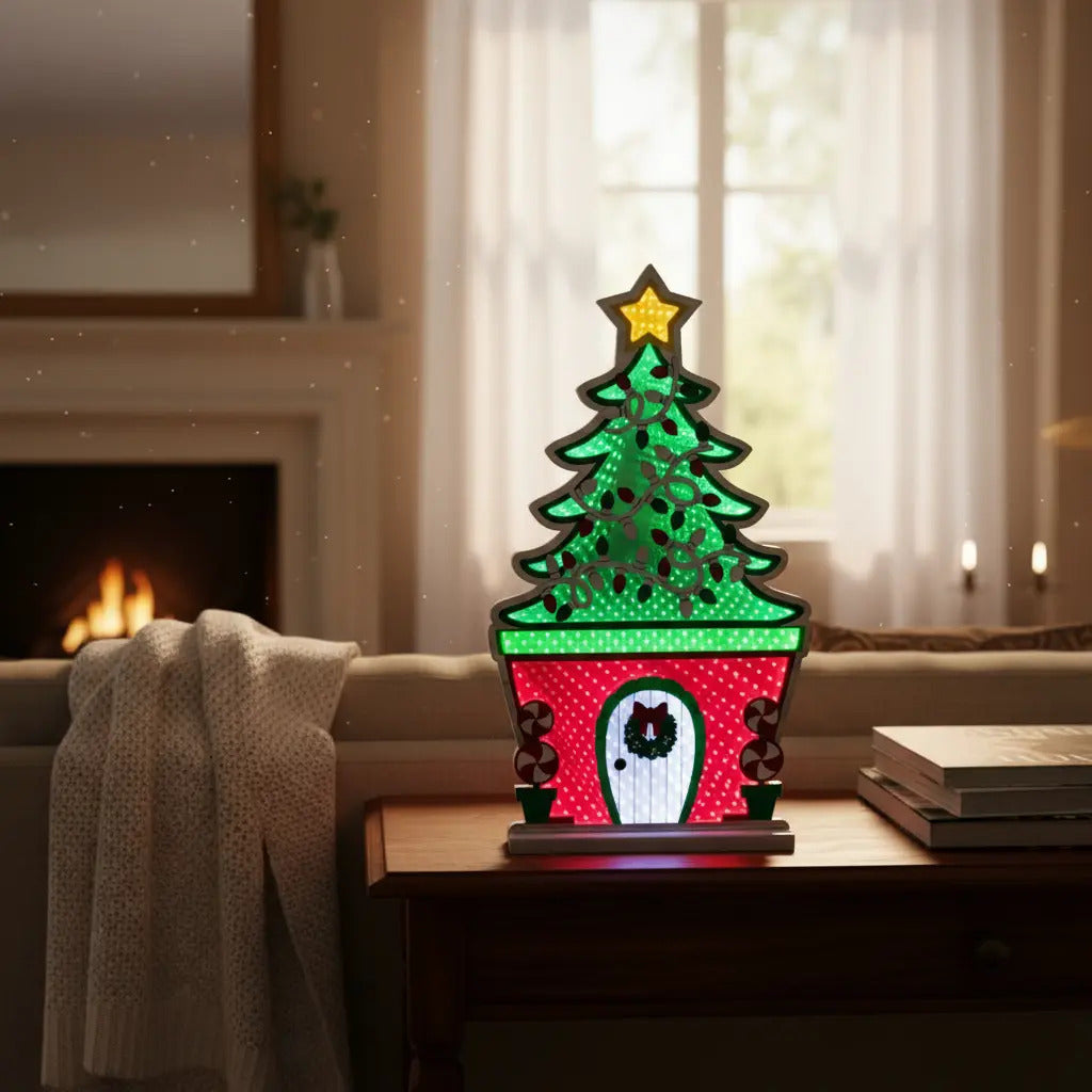 Árbol Navideño Luz Infinita 65x45x2 249 Luces Marca Lluvia