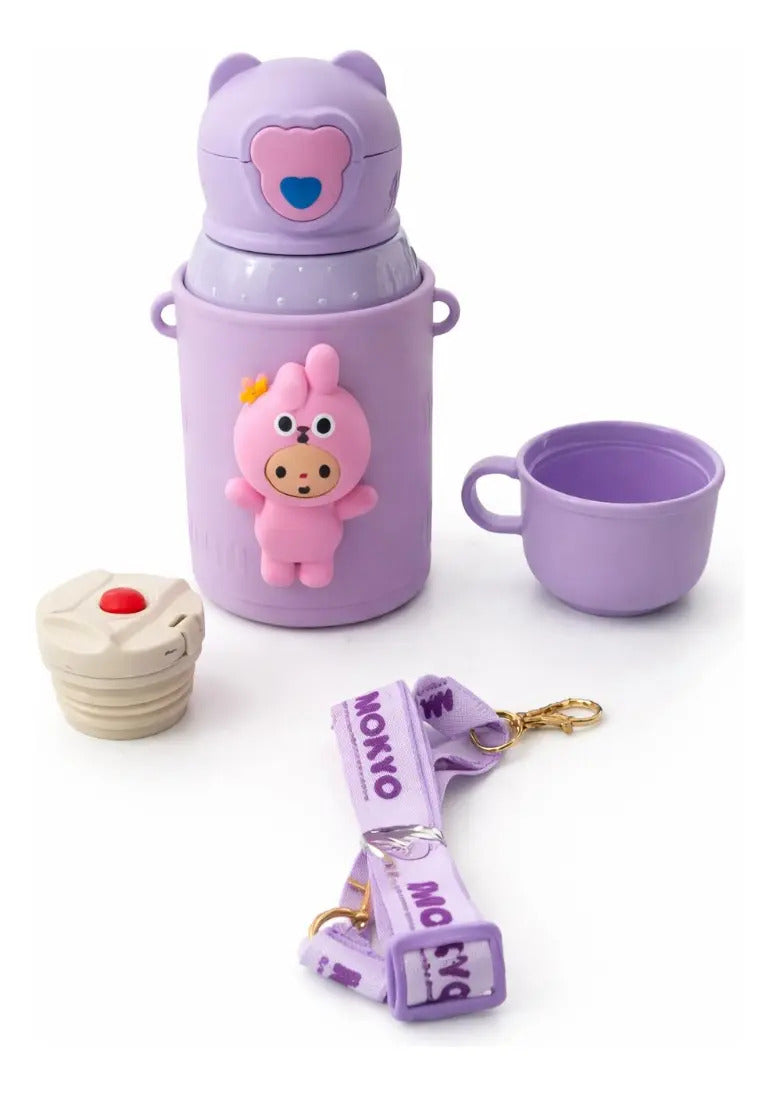 Termo Mokyo 450 Ml Para Niños Con Muñeco Sonido 4 Colores