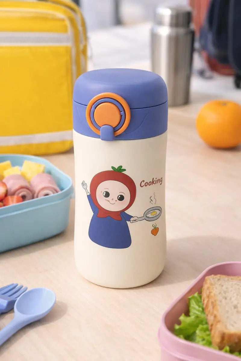 Termo Para Niños 400 Ml Inoxidable Con Seguro 3 Colores