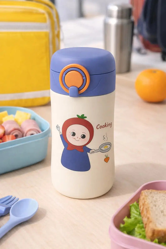 Termo Para Niños 400 Ml Inoxidable Con Seguro 3 Colores