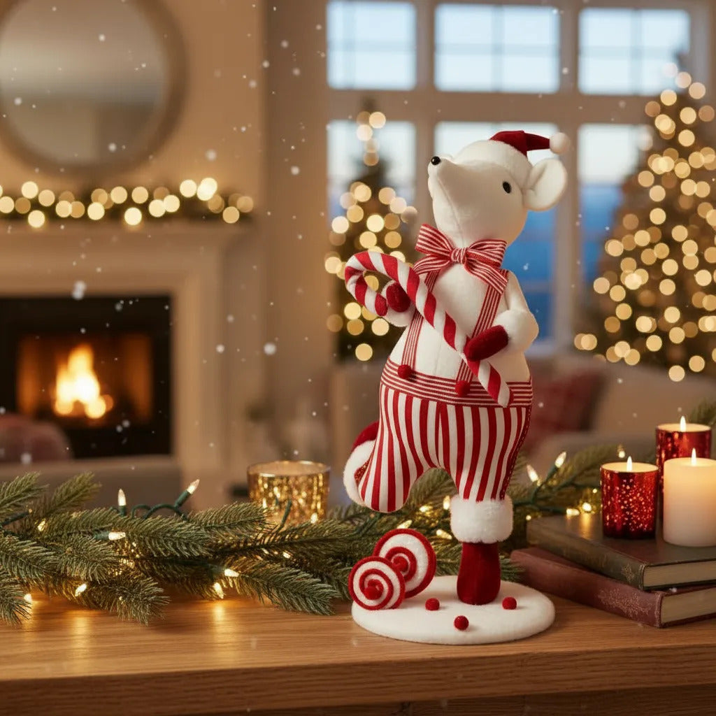 Muñeco Navideño Ratón Dulcero Con Caramelo 46x19x19