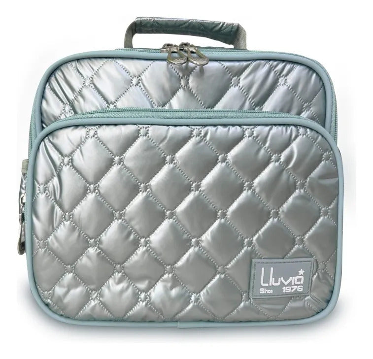 Set Escolar Lluvia Verde Menta 3 Pzas Acolchado