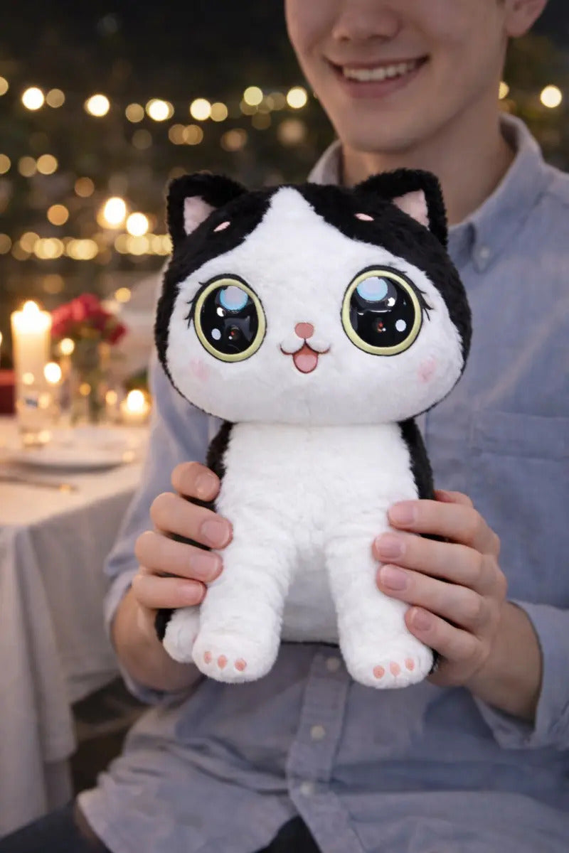 Peluche Gato Tierno Dos Colores 36x27x24 Cm Candy Toys