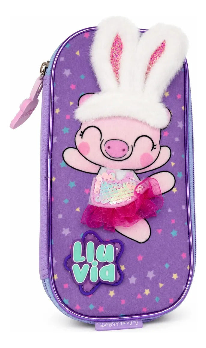 Lapicera Infantil  Lluvia Cerdito Con Gorro De Conejo