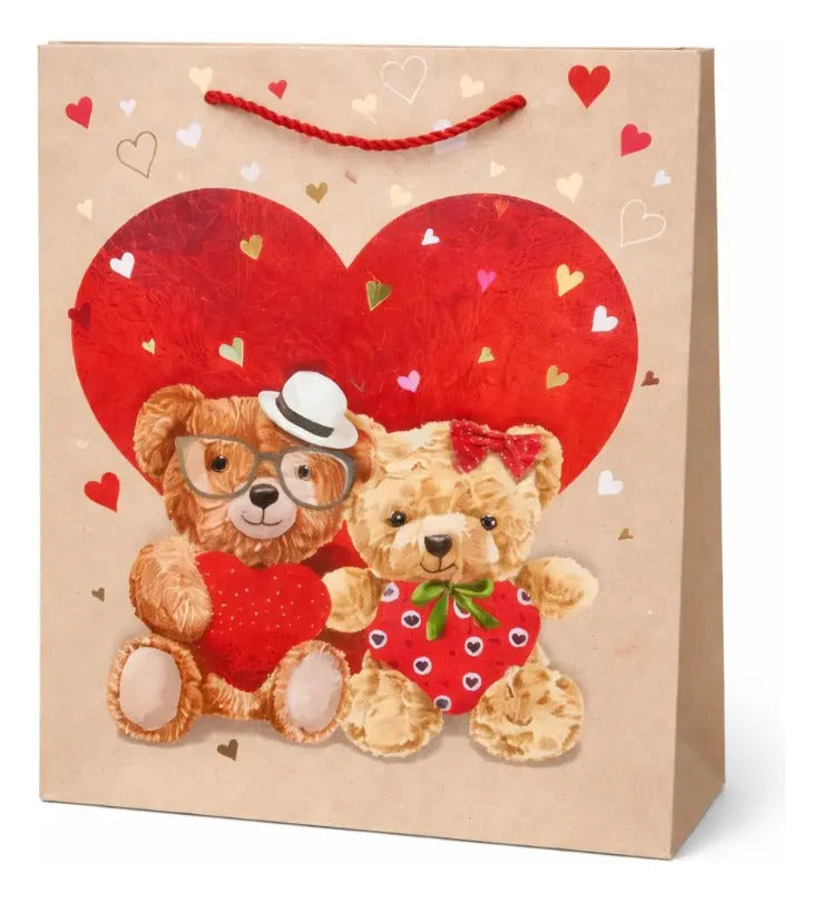 Bolsas De Regalo Una Docena Ositos Con Corazones Dorados