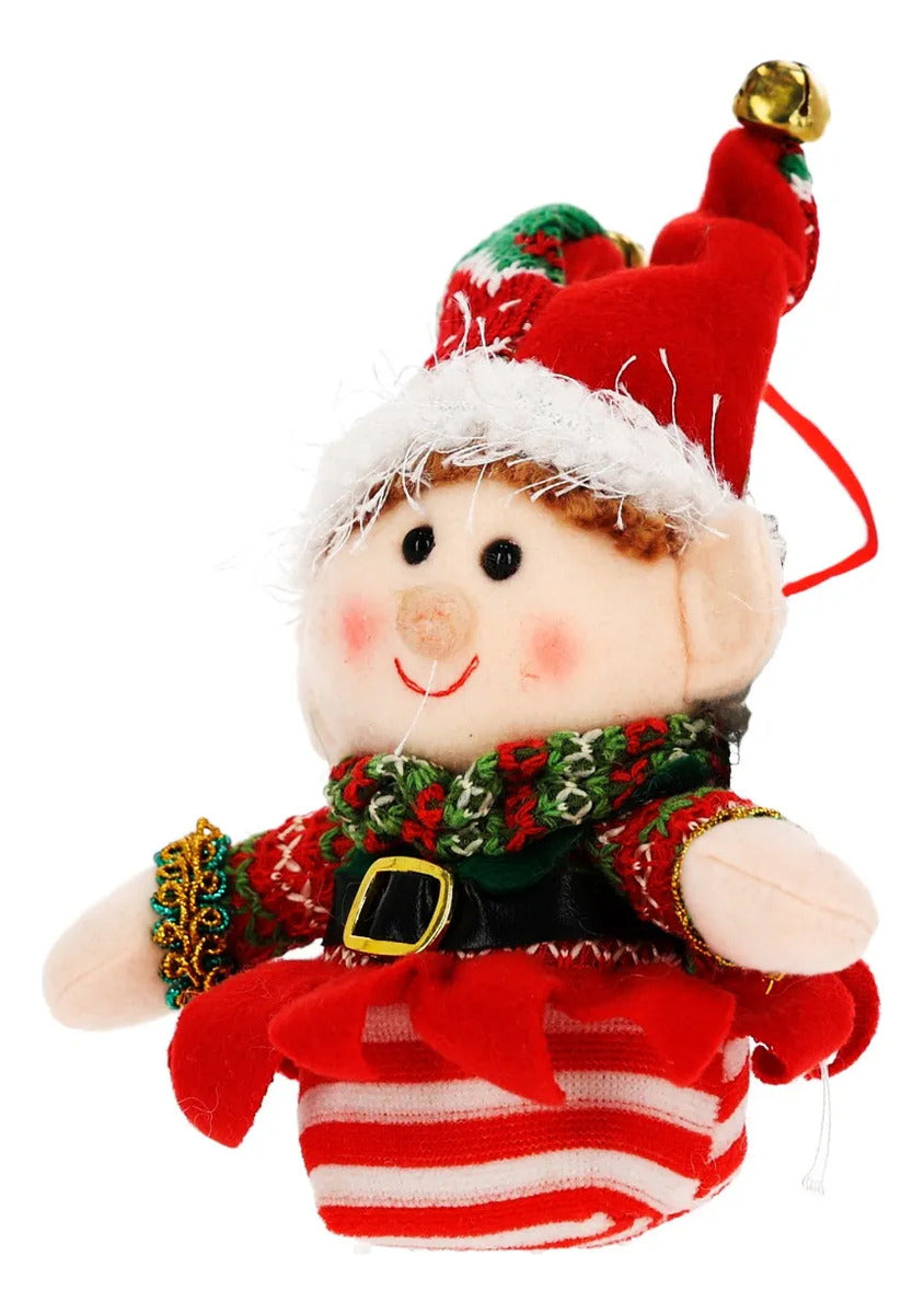 Duendecito Navideño con Gorro y Cascabel Dorado 20 cm