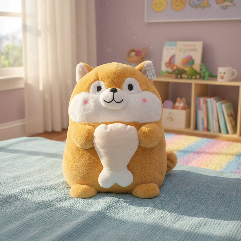 Peluche Perrito Shiba Inu O Pug Grande 45×36×39 Cm Candytoys