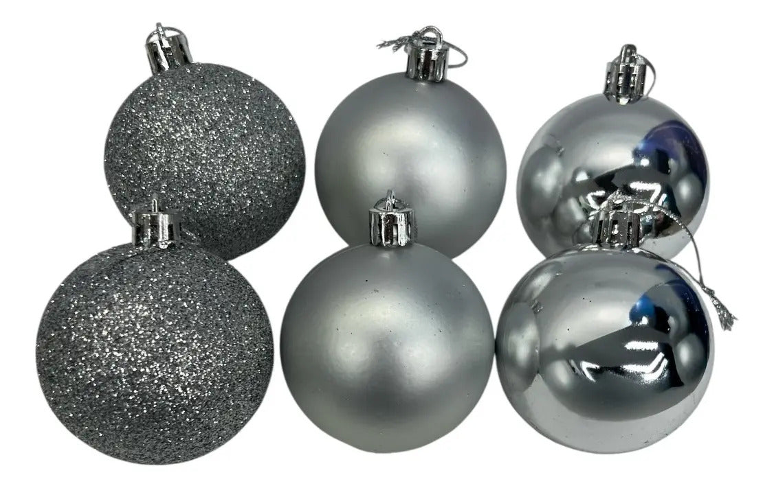 Esferas Navideñas Set De 6 Piezas  Disponibles En 7 Colores