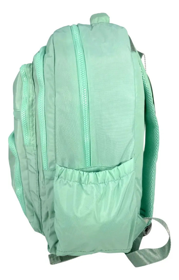 Mochila Juvenil Marca Lluvia Verde Menta Con Compartimentos