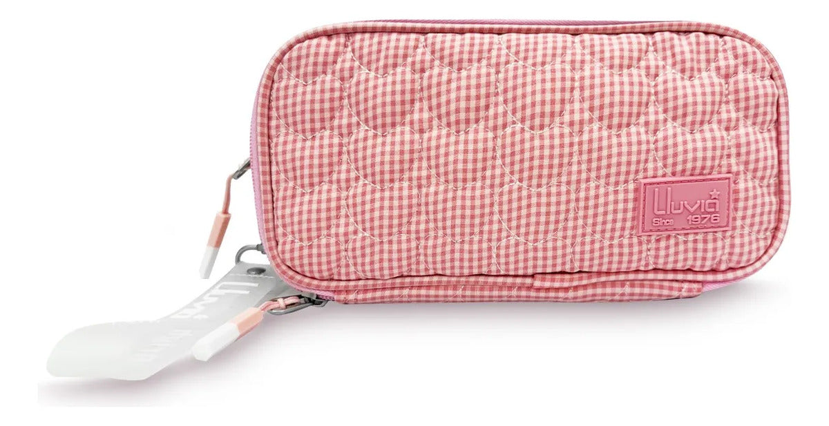 Set Escolar Lluvia Rosa con Diseño de Vichy