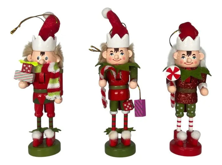 Duendes Navideños Colgantes Set De 9 Piezas 8x2x3