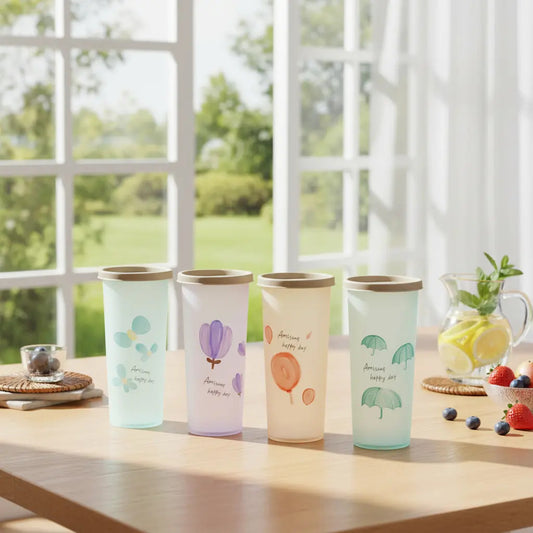 Vasos Pastel Con Tapa Set 7 Piezas 450ml Another Happy Day