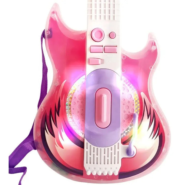 Guitarra Con Micrófono Candy Toys 56 Cm Con Sonido Y Luces