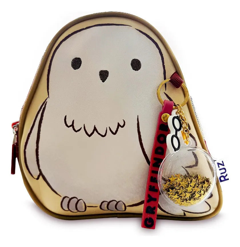 Set Mochila Escolar Ruz Vino Harry Potter y Buho Tres Piezas