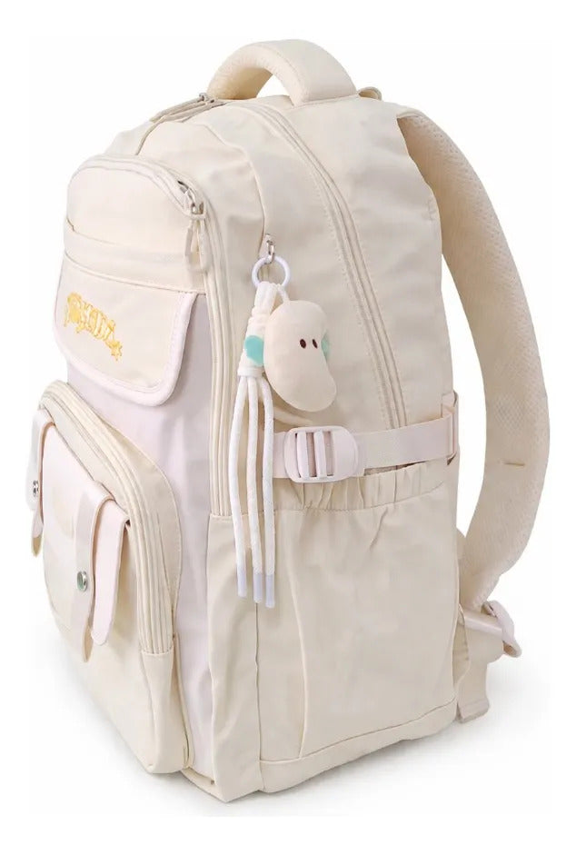 Mochila Juvenil Lluvia Amarillo Pastel Práctica Para Escuela