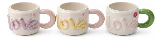 Taza Love De Cerámica Con Diseño Romántico 400 Ml