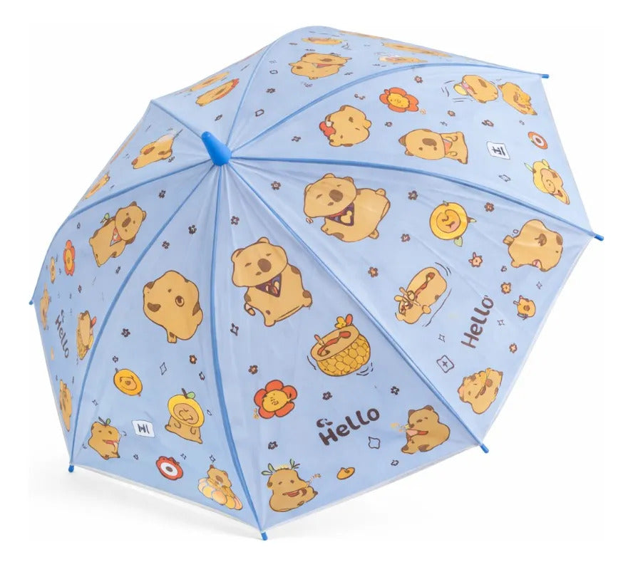 Paraguas Infantil Diseño Capibara 4 Colores 67 Cm 8 Varillas
